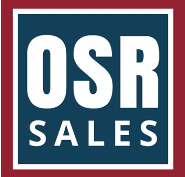 OSR Sales logo, white text on blue.