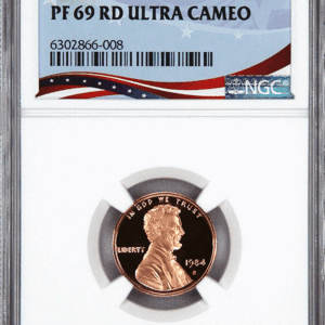 1984 graded penny in protective case.