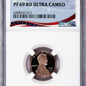 1991 Ultra Cameo penny in graded case.