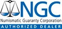 Logo of Numismatic Guaranty Corporation (NGC), a coin grading service.