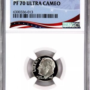 Graded PF 70 Ultra Cameo coin displayed in a protective holder.