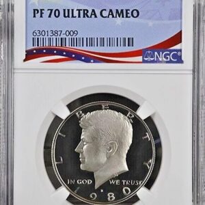 1964 Kennedy Half Dollar PF70 Ultra Cameo graded coin.