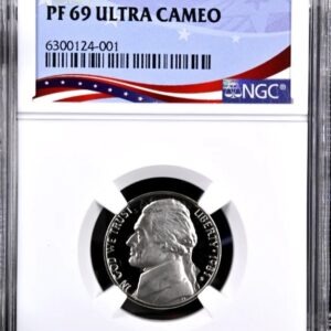 Graded PF 69 Ultra Cameo coin featuring Thomas Jefferson.