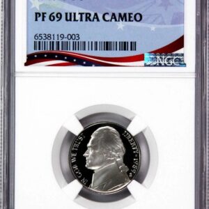 PF 69 Ultra Cameo 2019 Jefferson Nickel graded by NGC.