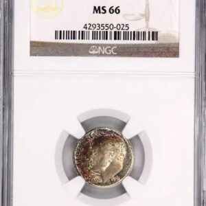 Graded ancient coin encased in protective slab with certification label.