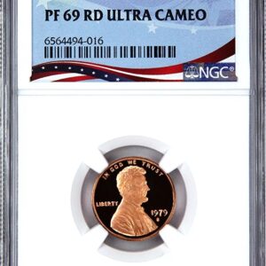 Graded 1969 Lincoln penny with ultra cameo finish.