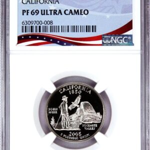 2005 California commemorative coin graded PF 69 Ultra Cameo.