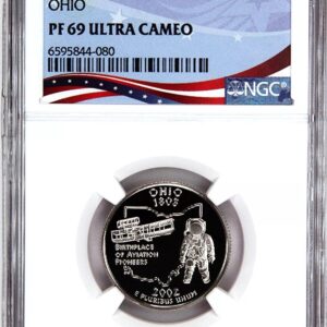 Commemorative Ohio state quarter graded PF 69 Ultra Cameo.
