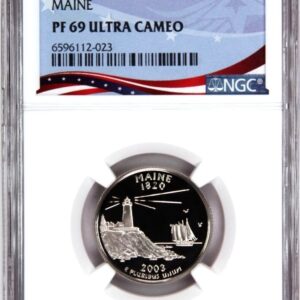 2020 Maine state quarter graded PF 69 Ultra Cameo by NGC.