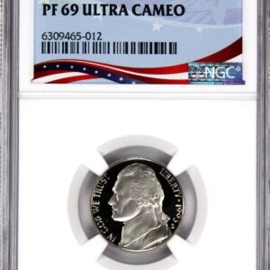 Graded 1964 Franklin Half Dollar coin in protective case.