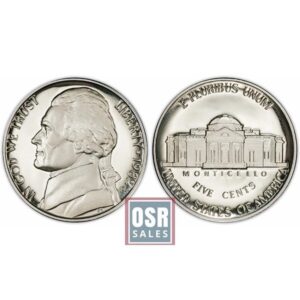 Obverse and reverse of a 1939 Jefferson nickel.