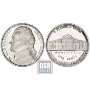 Front and back of a 5-cent Jefferson nickel coin.