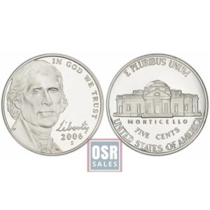 2006 Lincoln penny with Monticello on the reverse side.