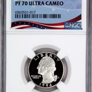 A graded 1957 proof coin featuring Washington's profile.
