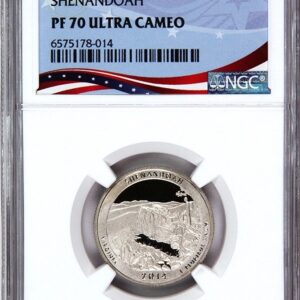 A graded 2022-W Kennedy half dollar proof coin in a protective case.