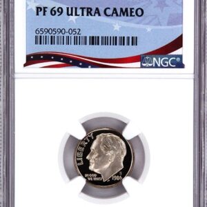 A graded silver coin labeled PF 69 Ultra Cameo by NGC.