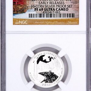 A graded 2024 silver coin featuring a black and white design with a dragon and mountains.