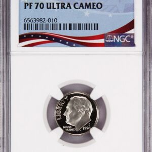 PF 70 Ultra Cameo Roosevelt dime graded by NGC.