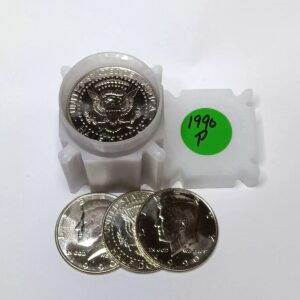 Presidential silver coins and a sealed container with the presidential seal.