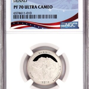 Draped Bust silver dollar graded PF 70 Ultra Cameo by NGC.